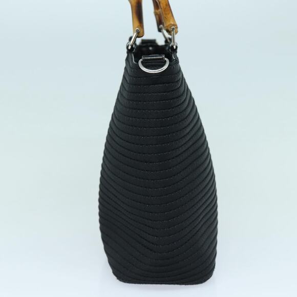 GUCCI Bamboo Hand Bag Canvas Black Gold 000 1998 000 1998 - Picture 4 of 13